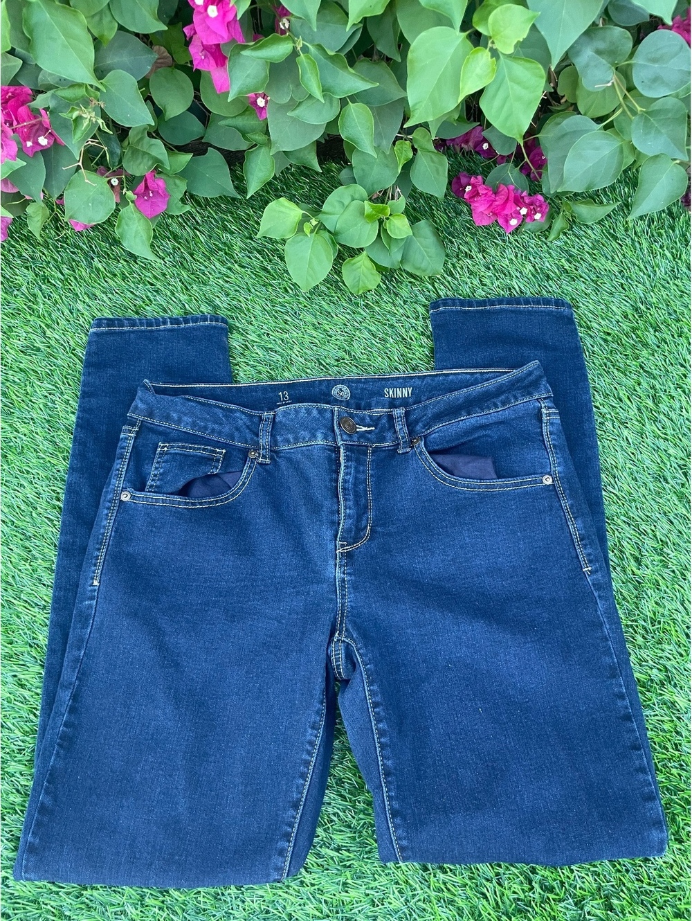 Gloria Vanderbilt Women's Dark Blue Skinny Jeans Size 13